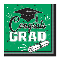 Congrats Grad Green Luncheon Napkins - 36-Count (2-Ply)