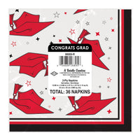 432 Pack Bulk Congrats Grad Red Luncheon Napkins 2-Ply