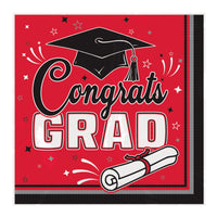 432 Pack Bulk Congrats Grad Red Luncheon Napkins 2-Ply