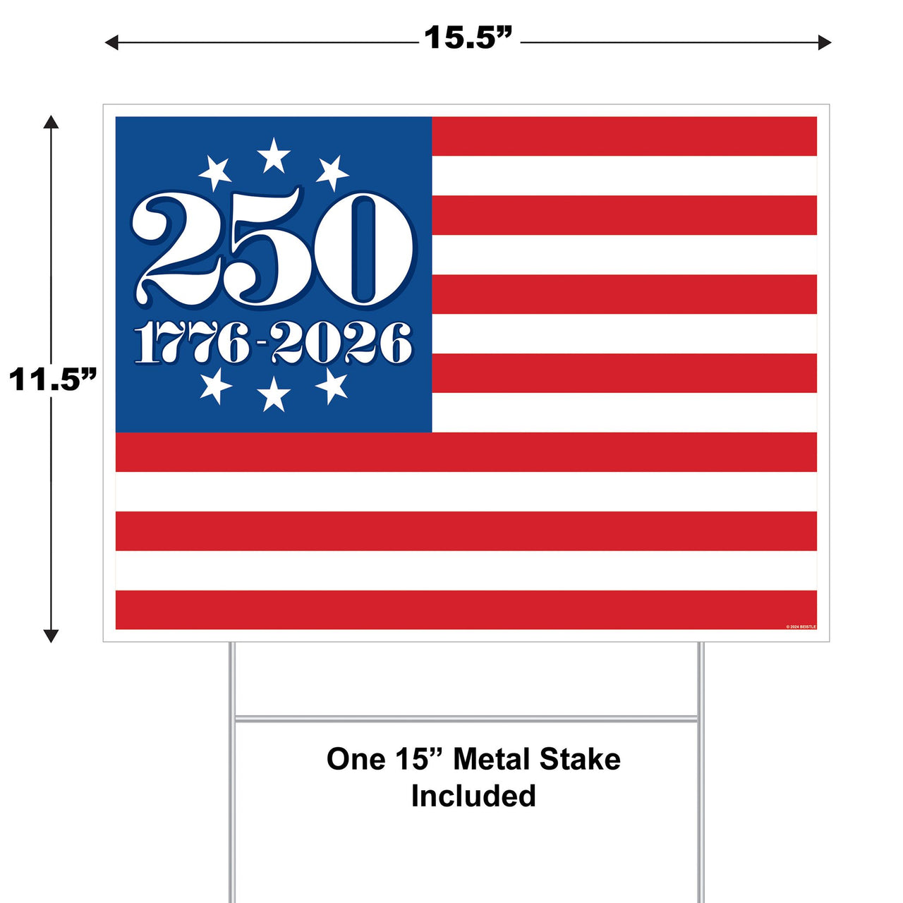 6 Pack Bulk Semiquincentennial Patriotic Yard Sign 11.5 inch x 15.5 inch