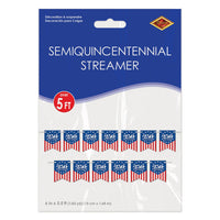 12 Pack Bulk Semiquincentennial Streamer Patriotic Decor (6 inch x 5.5ft)