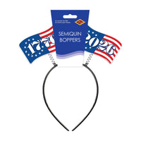 12 Pack Bulk Semiquincentennial Boppers Patriotic Headband