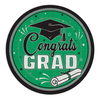 216 Pack Bulk Green  inchCongrats Grad inch 9-inch Dinner Plates