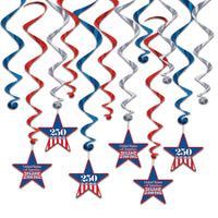 Semiquincentennial Whirls - Patriotic Hanging Decorations