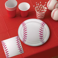 96 Pack Bulk 9 inch Baseball Party Plates Set of 8 Sports-Themed Dinnerware