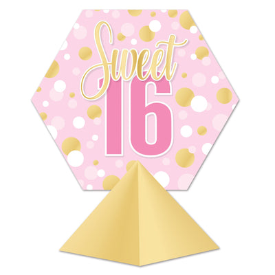 Sweet 16 3D Centerpiece - Pink & Sparkly Party Decor