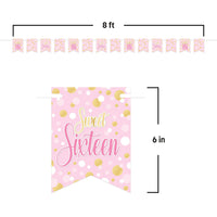 12 Pack Bulk Sweet 16 Streamer 6in x 8ft Birthday Party Banner