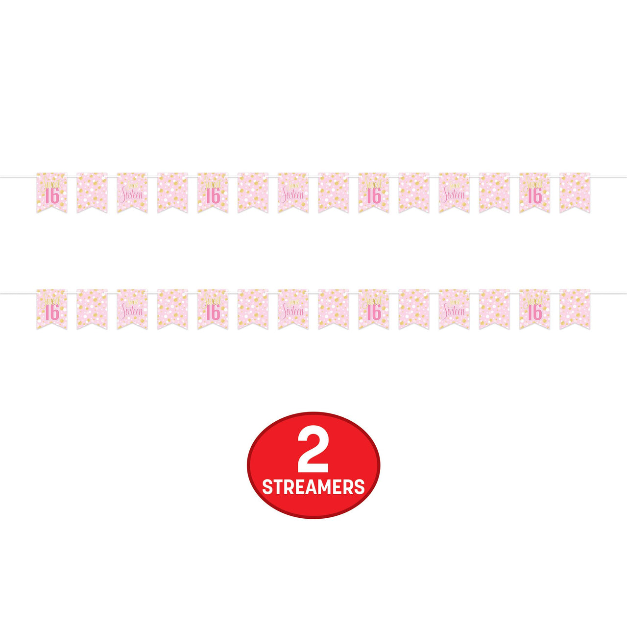 12 Pack Bulk Sweet 16 Streamer 6in x 8ft Birthday Party Banner