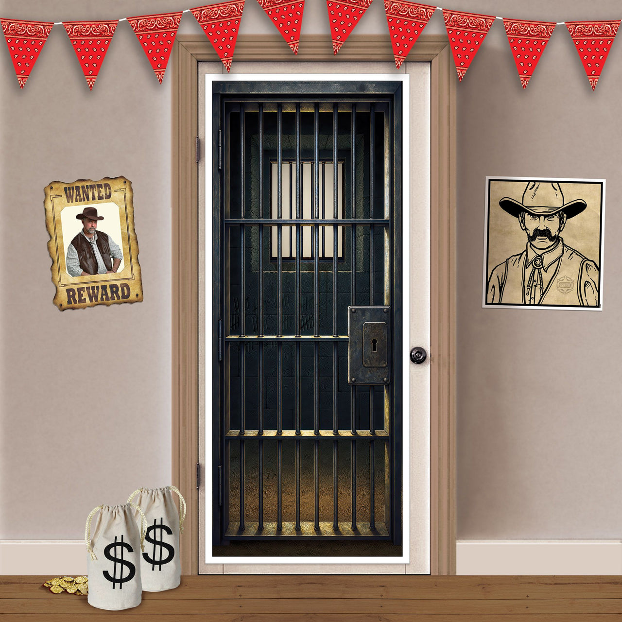 12 Pack Bulk Jail Cell Door Cover All-Weather Western Halloween Decor