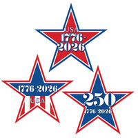 Semiquincentennial Mini Star Cutouts - Patriotic Decor (10/Pkg)