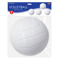 48 Pack Bulk Volleyball Round Plastic Placemats 13 inch