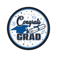 Congrats Grad Blue Dessert Plates - 7 inch (18-Pack)