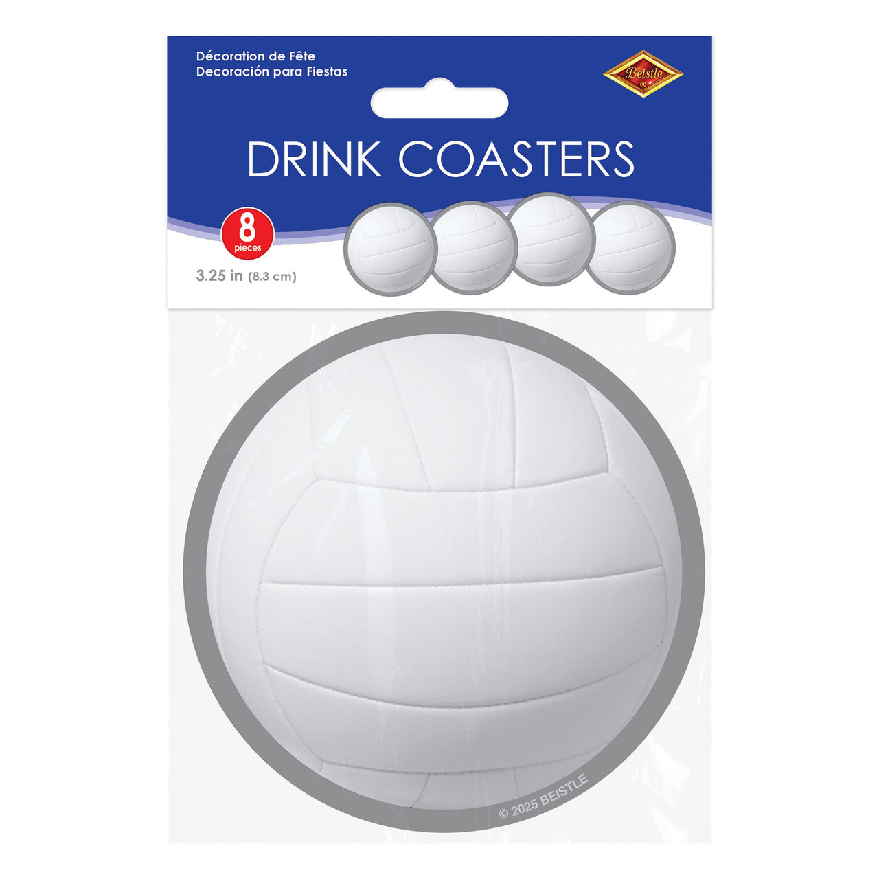 96 Pack Bulk Volleyball Coasters Sports Party Tableware