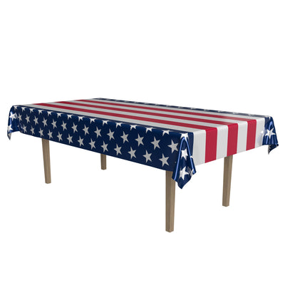 Metallic Stars & Stripes Tablecover - Patriotic Party Decor
