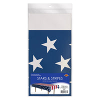 12 Pack Bulk Metallic Stars & Stripes Tablecover Patriotic Party Decor