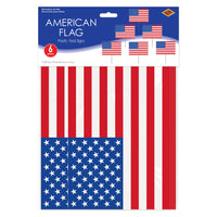 36 Pack Bulk Plastic American Flag Yard Signs Patriotic Decor