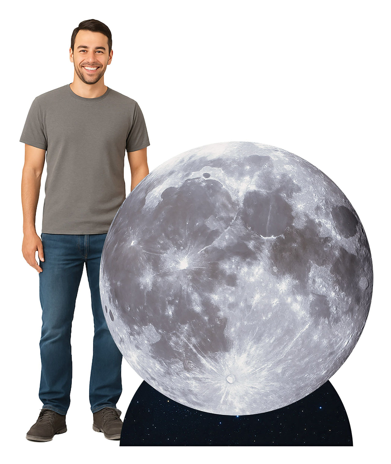 4 Pack Bulk Moon Stand-Up Prop 4ft Tall Space Decoration