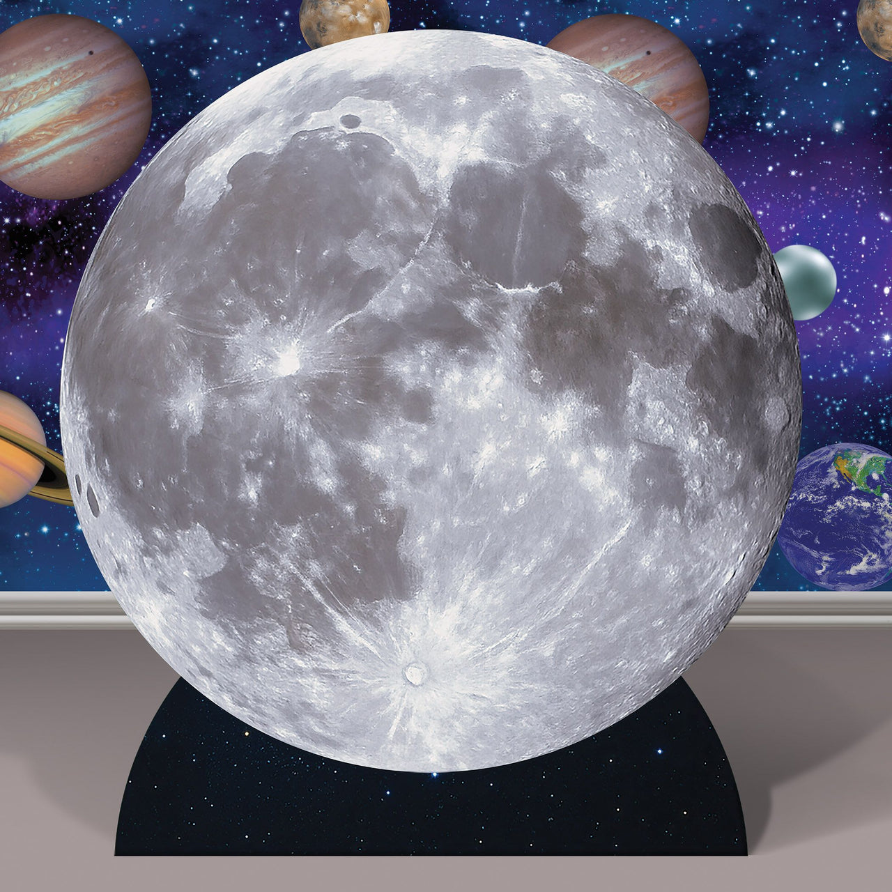 4 Pack Bulk Moon Stand-Up Prop 4ft Tall Space Decoration