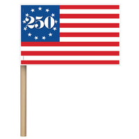 Semiquincentennial Paper Flags - 8 Pack with Wooden Sticks