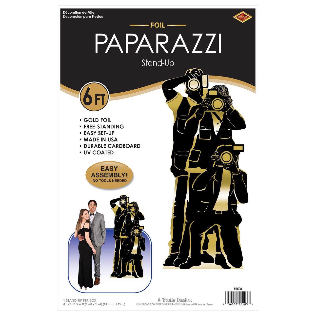 4 Pack Bulk Paparazzi Stand-Up Prop 6ft Tall for Parties & Prom
