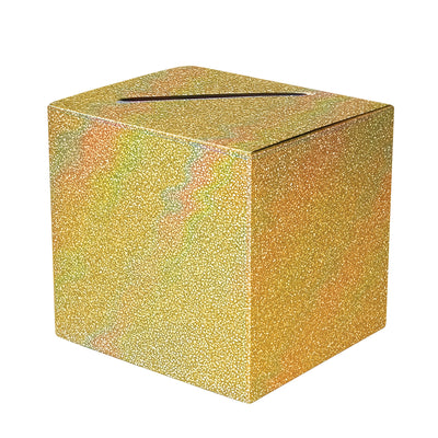 Gold Glitter Prismatic All-Purpose Gift Card Box (9"x9")