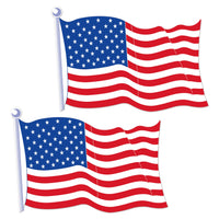 Jumbo American Flag Cutouts - Double-Sided Patriotic Decor