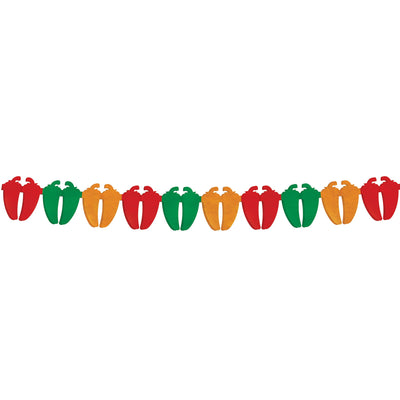 Fiesta Chili Pepper Garland - 12ft Tissue Decoration