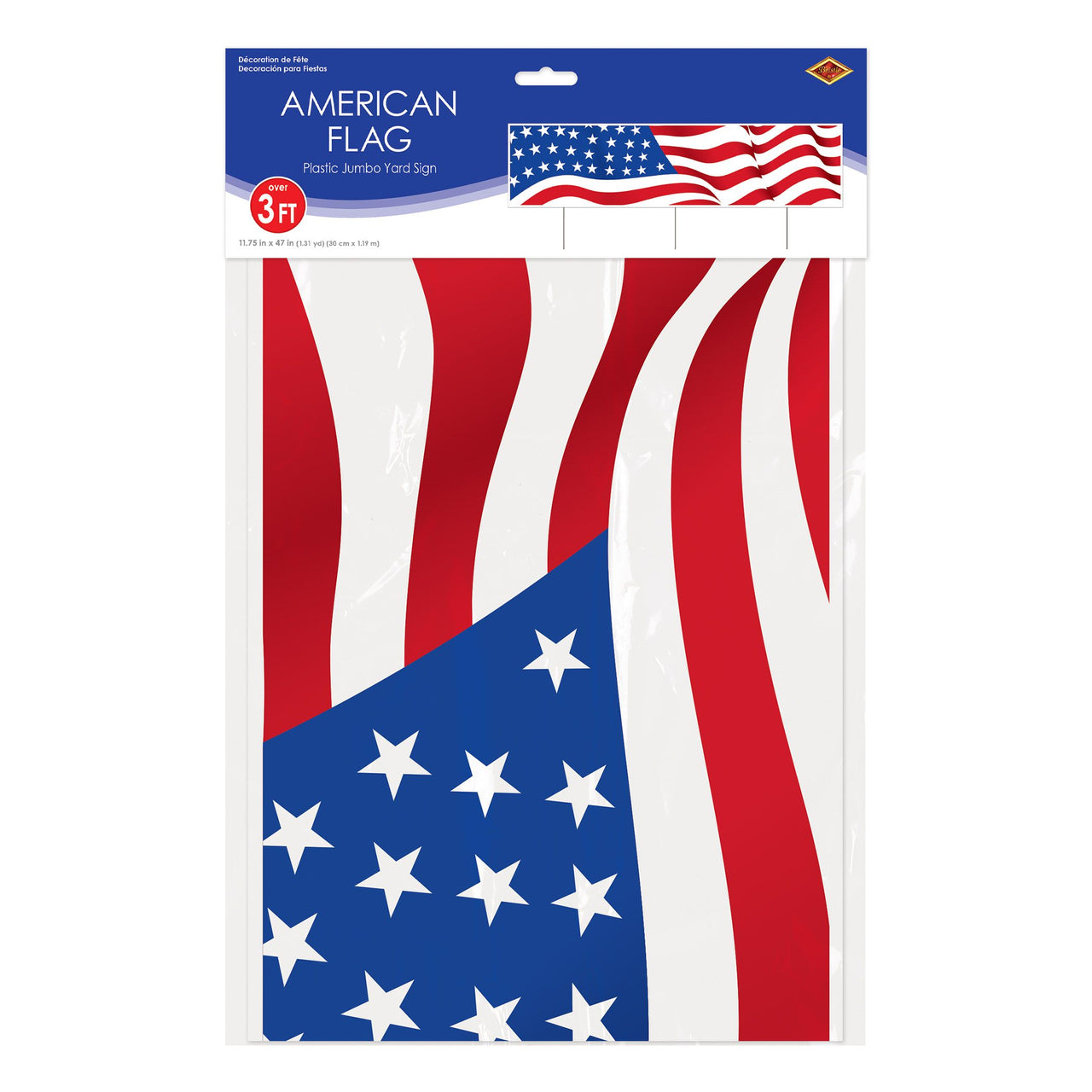 6 Pack Bulk Jumbo American Flag Yard Sign All-Weather Patriotic Decor