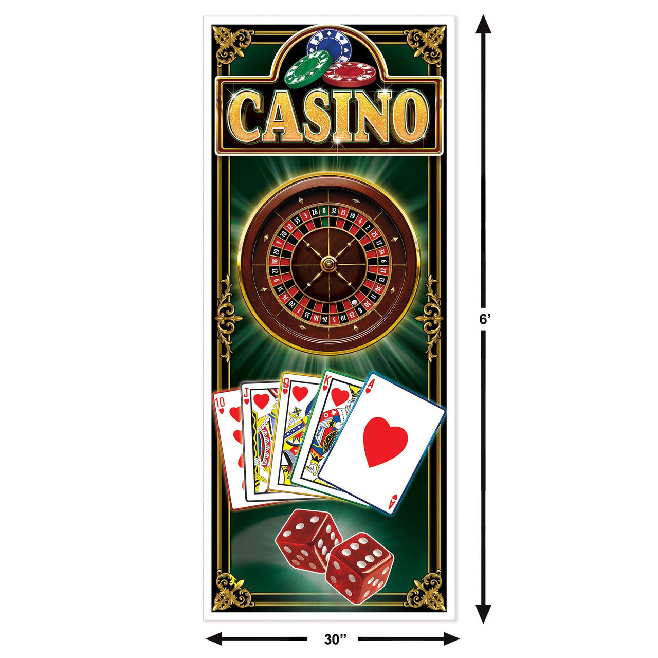 12 Pack Bulk Casino High Roller All-Weather Door Cover 6ft x 30in