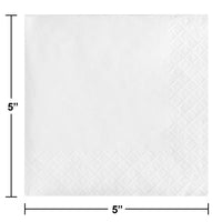 500 pc Bulk White Beverage Napkins 3 ply