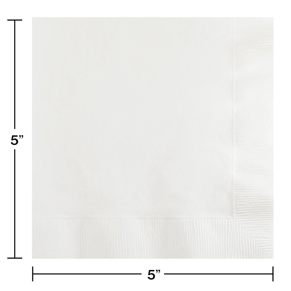 White Beverage Napkin, 3 Ply (50/Pkg)