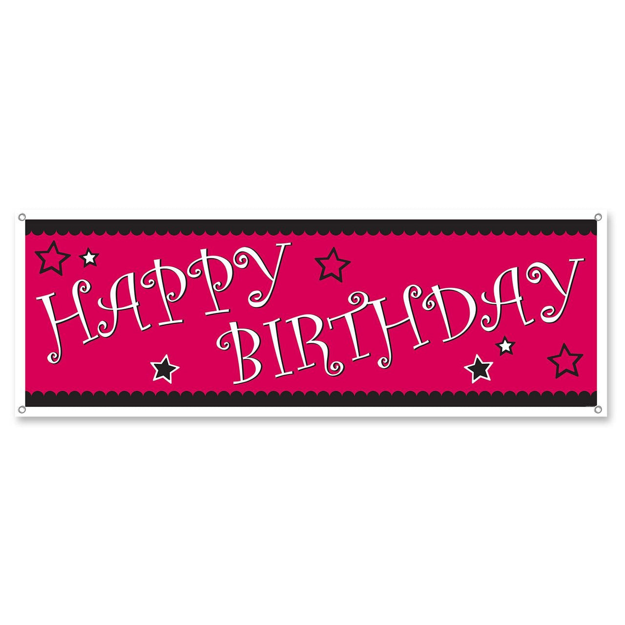 Happy Birthday Party Sign Banner - Bulk 12 Pack