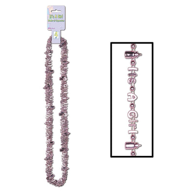 It's A Girl Bead Necklaces - Bulk/48 Necklaces