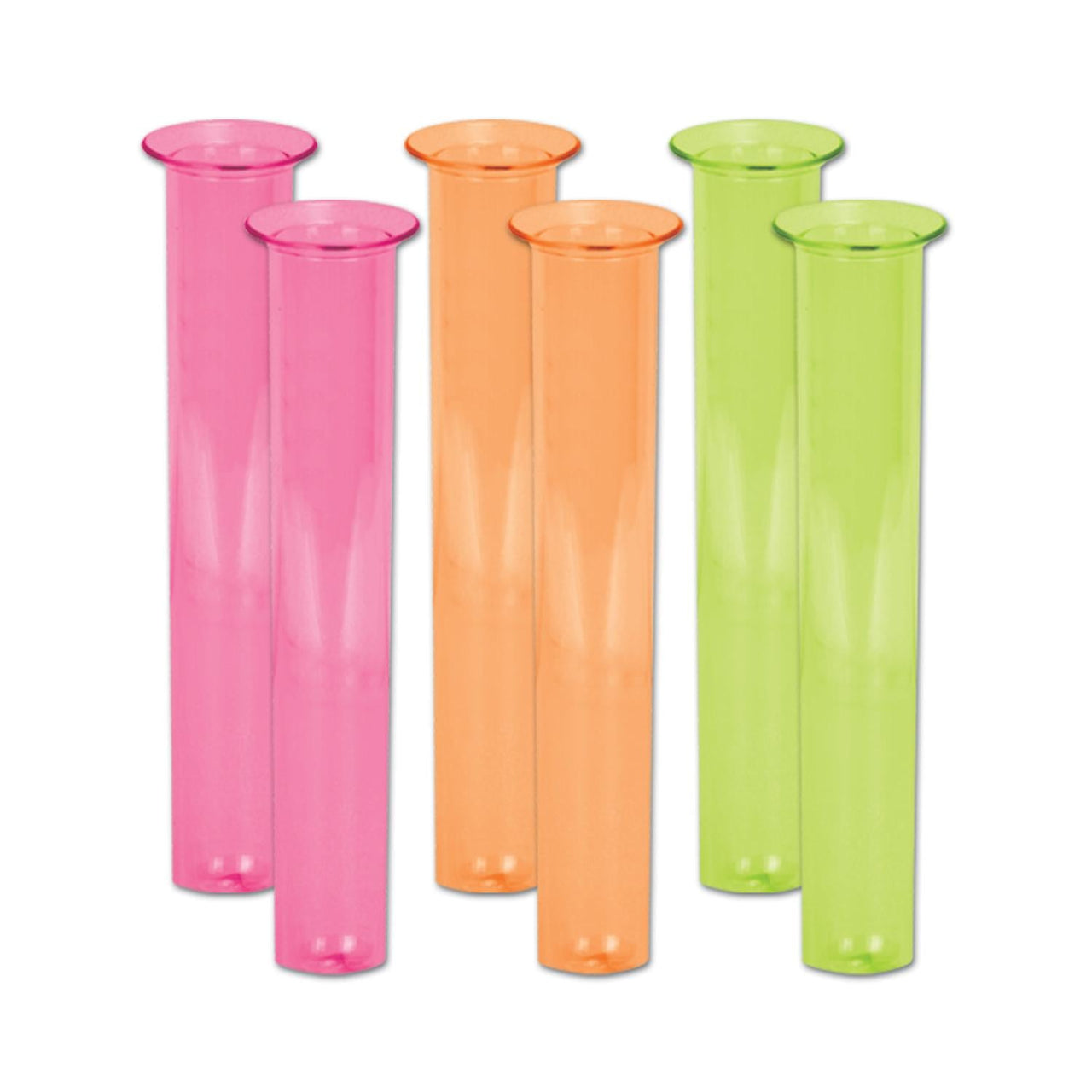 Luau Party Neon Test Tube Shot Glasses - Bulk/72 Shot Glasses