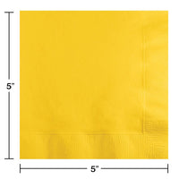 500ct Bulk School Bus Yellow Beverage Napkins 3 ply
