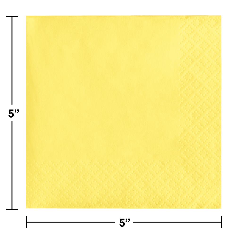 500 pc Bulk Mimosa Yellow Beverage Napkins