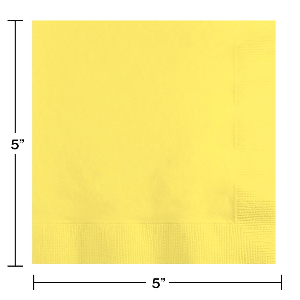 500 pc Bulk Mimosa Yellow Beverage Napkins
