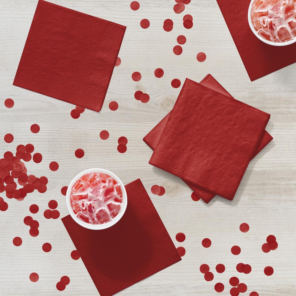 500 pc Bulk Classic Red Beverage Napkins 3 ply