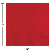 500 pc Bulk Classic Red Beverage Napkins 3 ply