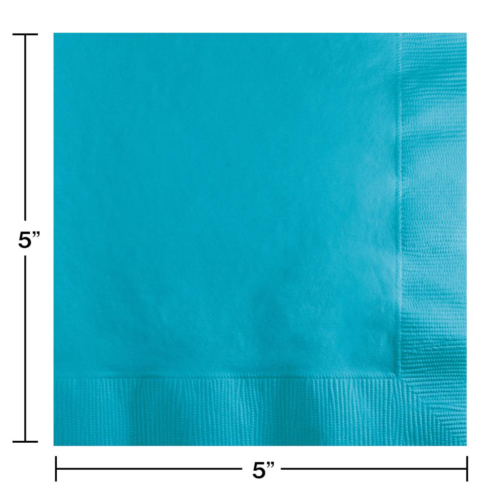 500ct Bulk Bermuda Blue Beverage Napkins 3 ply