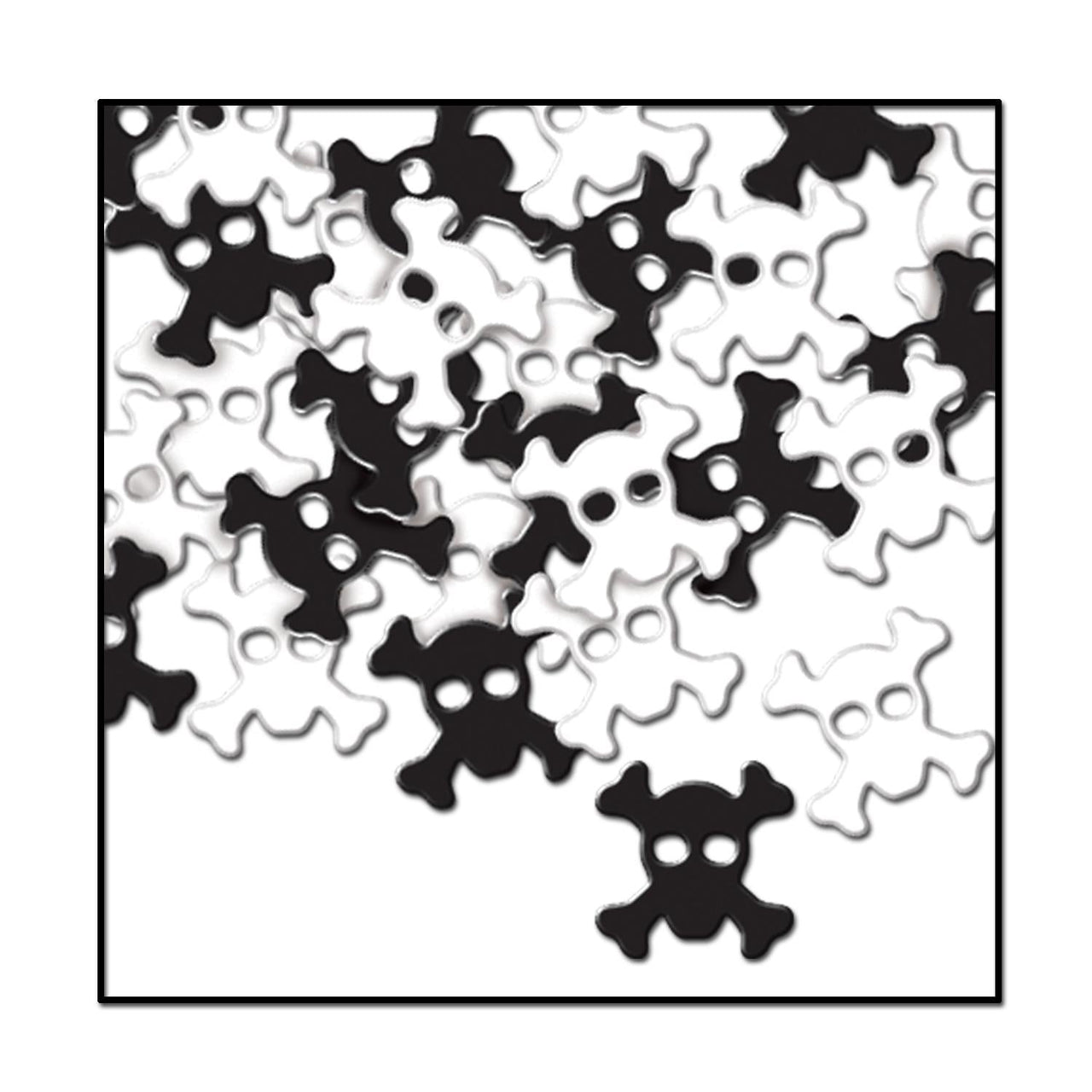 Confetti Skull/Crossbones Decorations black/white (1 Oz per Pack) - Bulk/12 Packs