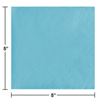 500 pc Bulk Pastel Blue Beverage Napkins 3 ply