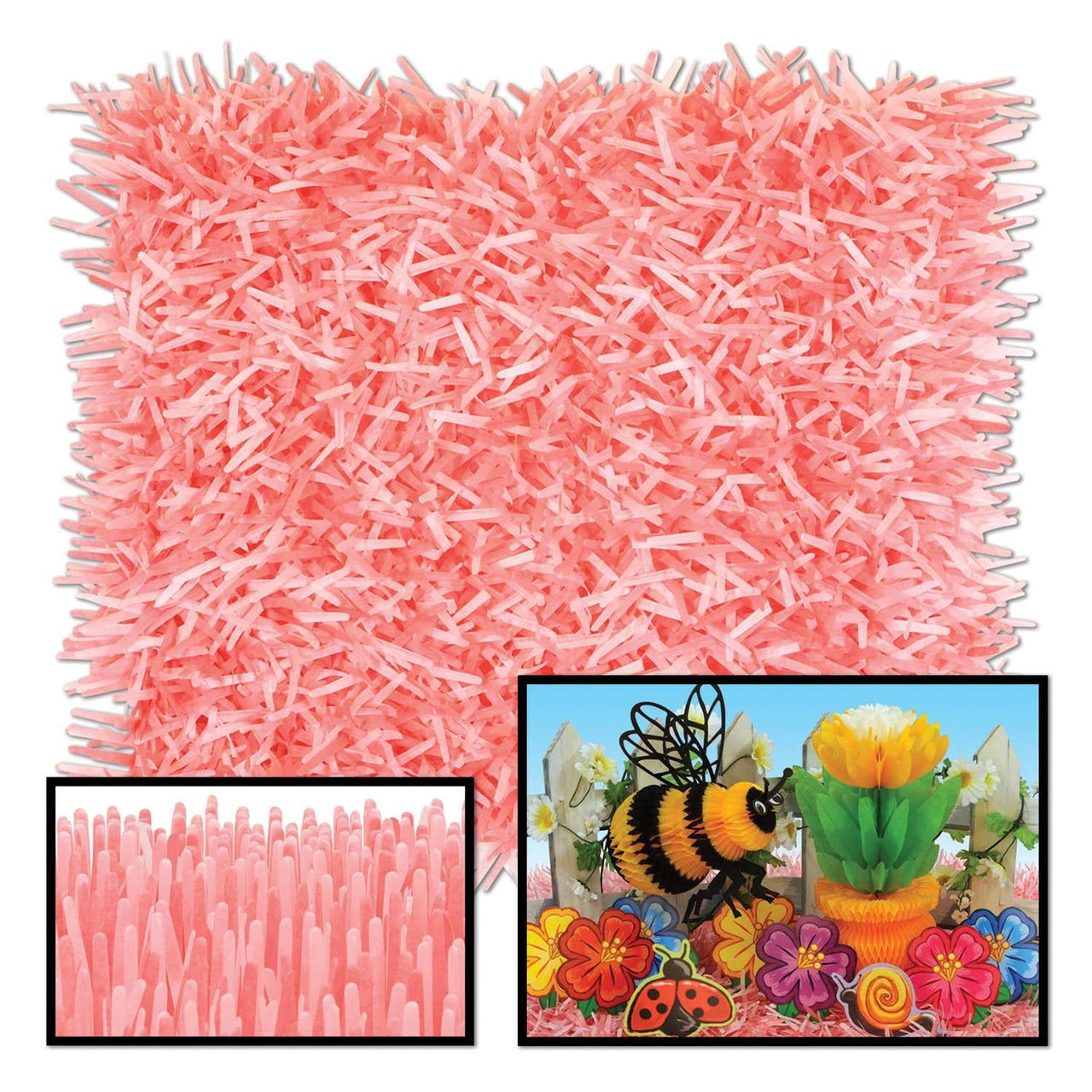 Packaged Fringed Party Tissue Mats - dusty rose/pink - Bulk/24 Mats