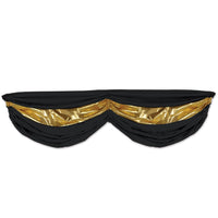 Black/Gold Fabric Party Bunting - Bulk 6 Pack