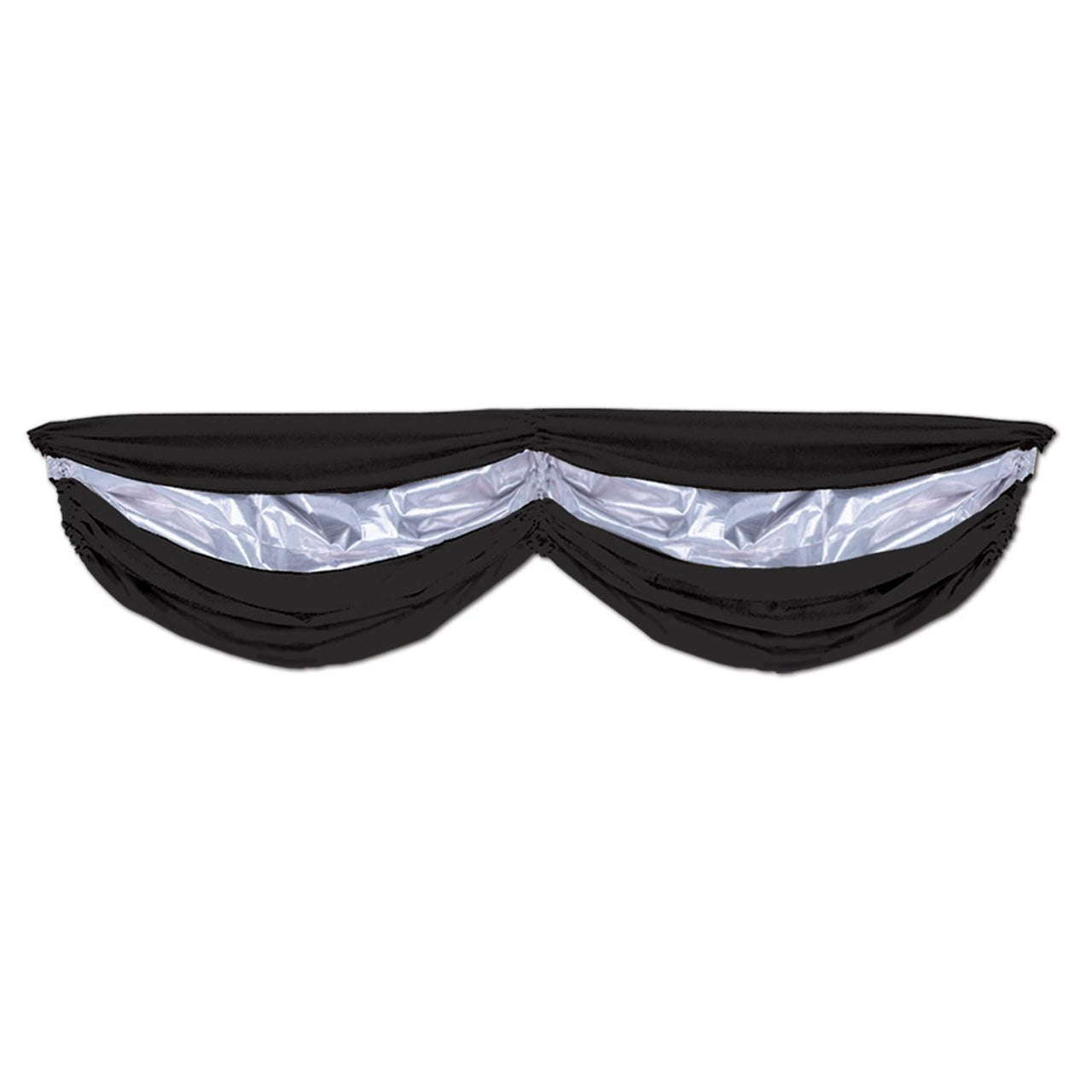 Black/Silver Party Fabric Bunting - Bulk 6 Pack