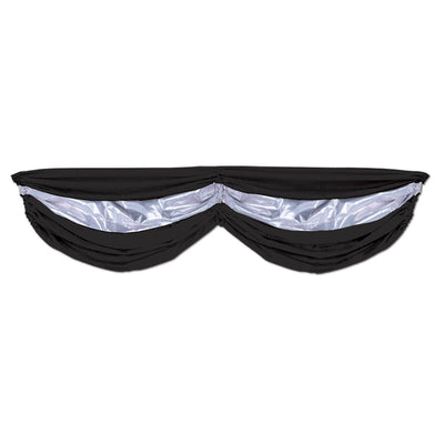 Black/Silver Party Fabric Bunting - Bulk 6 Pack