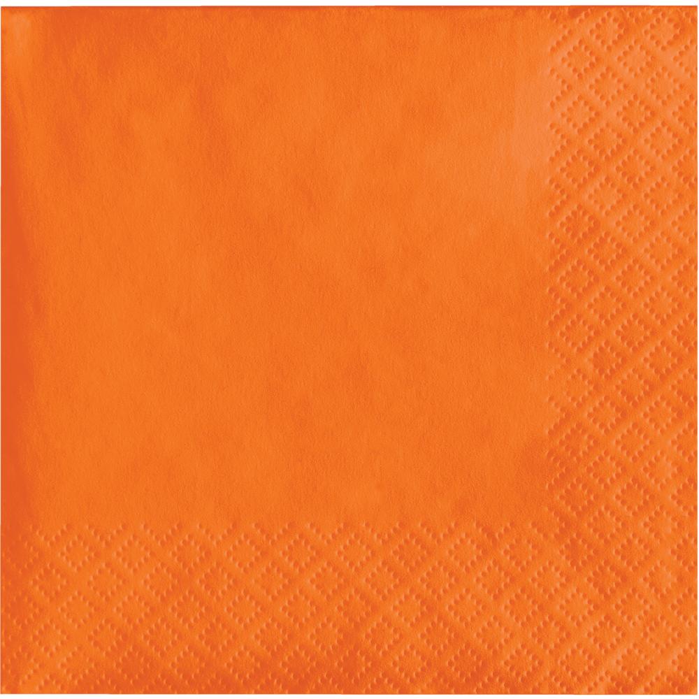 500 pc Bulk Sunkissed Orange Beverage Napkins 3 ply