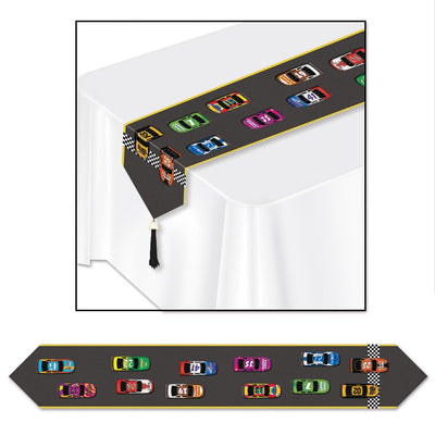 Printed Racing Paper Party Table Runner - Bulk 12 Pack