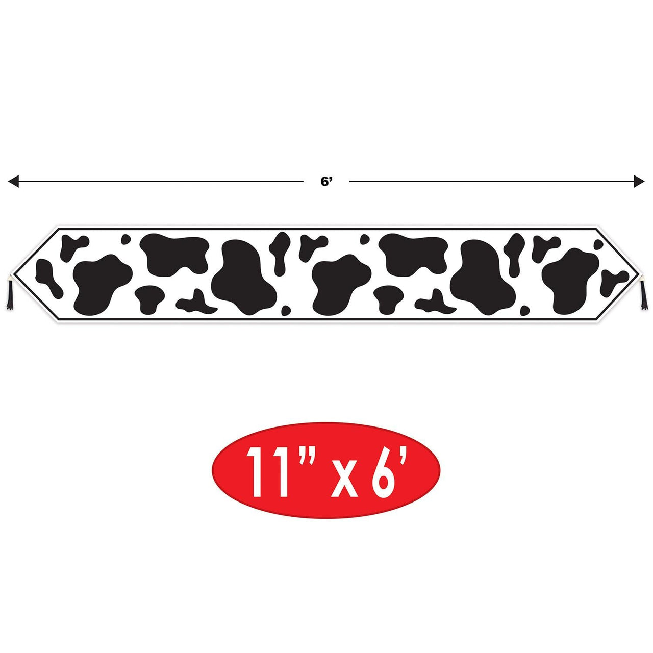 Bulk Printed Cow Print Paper Table Runner (Case of 12) by Beistle