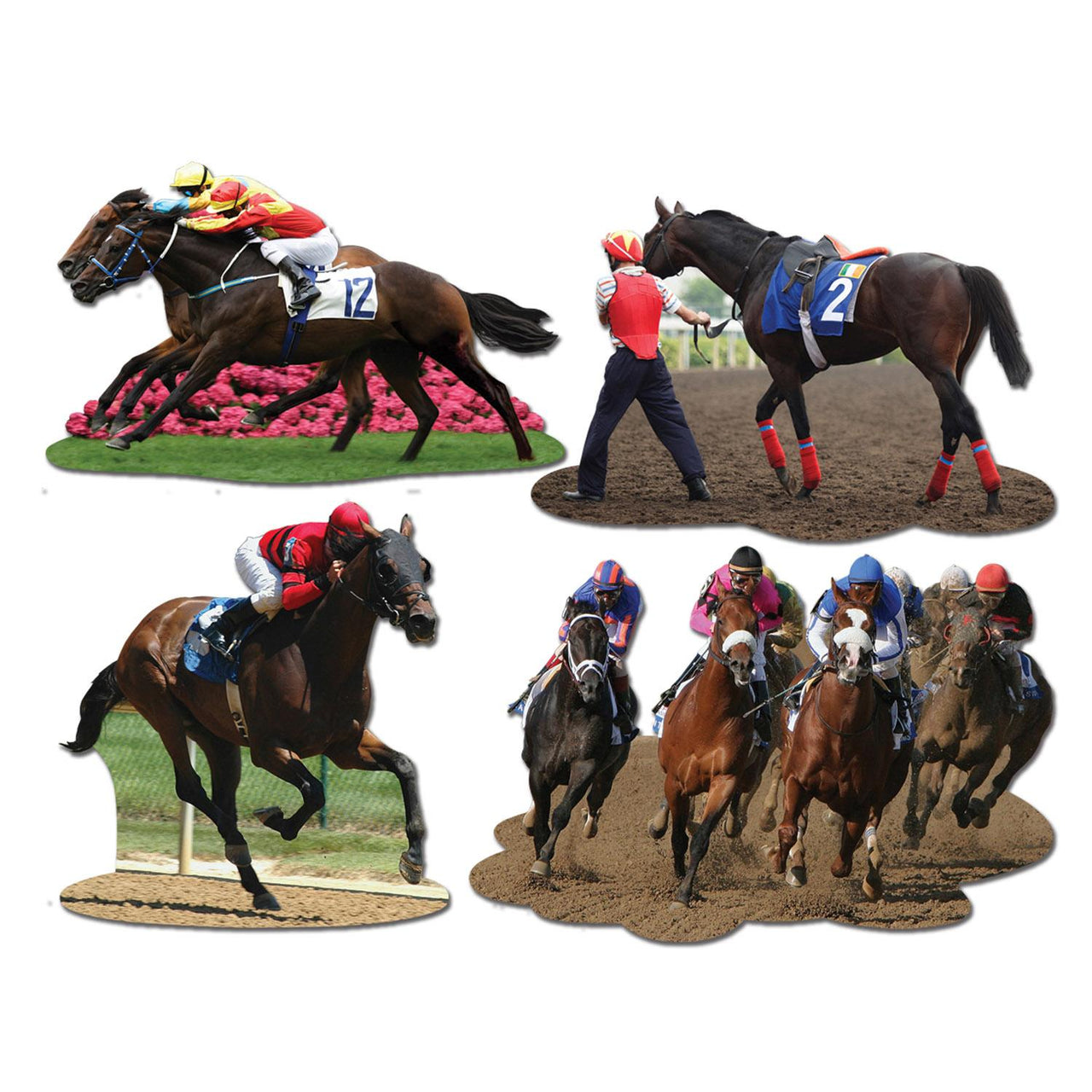 Horse Racing Party Cutouts - Bulk 48 Pack